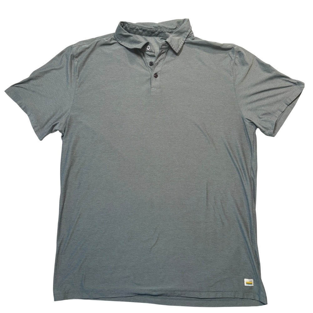 Vuori Strato Tech Polo Mens Small Heather Grey Short Sleeve Performance Shirt